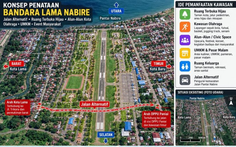 Menata Bandara Lama Nabire: Jalan Alternatif, Ruang Hijau dan Ruang Bersama Masyarakat